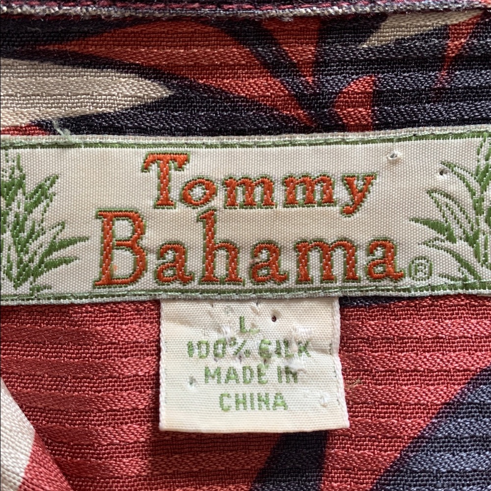 Tommy Bahama Tropical Leaf Print Button-Up Short Sleeve Shirt Men Size L - Picture 5 of 8